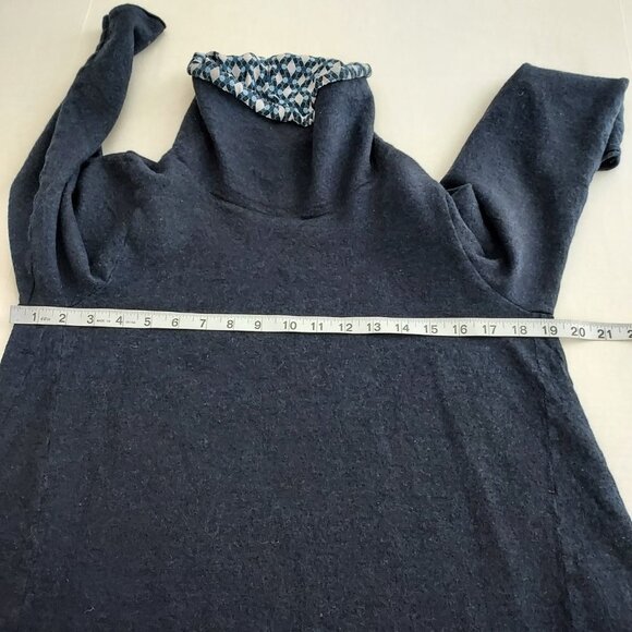 WHYCI Milano Lana Wool Blend Cowl Neck Navy Blue Pullover Sweater Size 12 - Picture 5 of 10